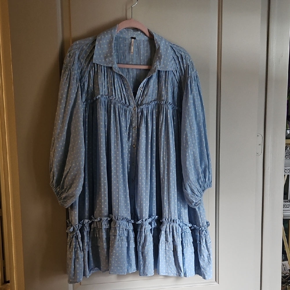Free People Swing Ruffled Mini Dress